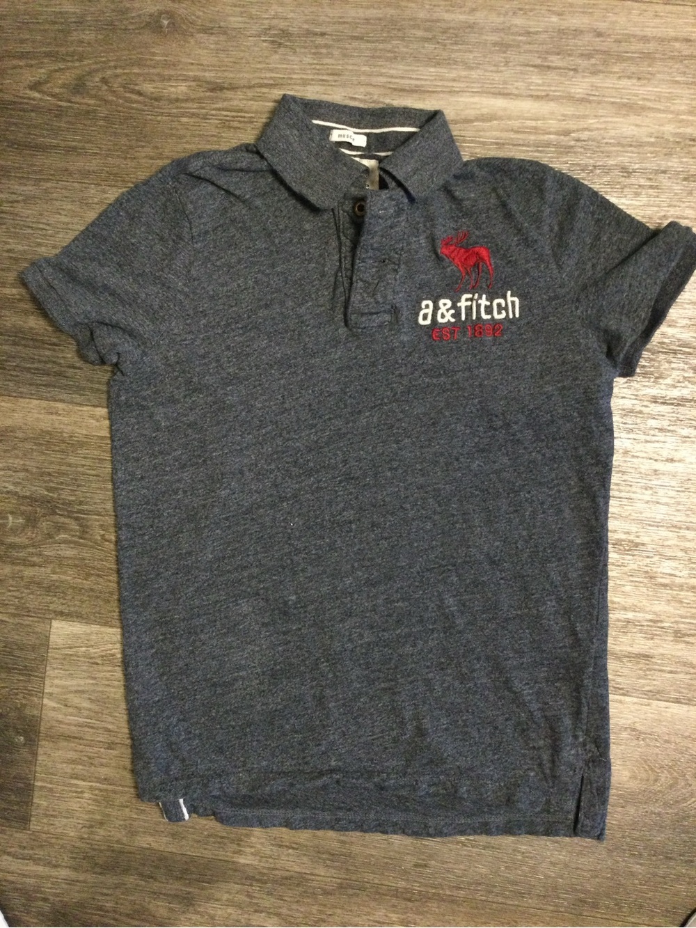 a&fitch Gray Polo Shirt with Red Logo